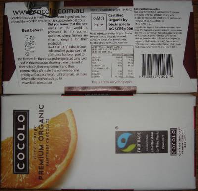 PIcture of Cocolo chocolate packaging