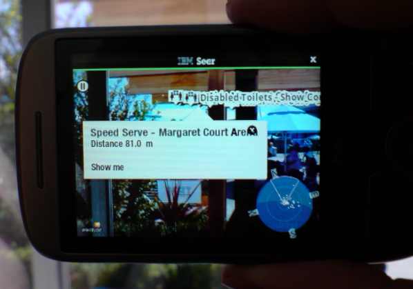picture of IBM Seer software running on HTC Hero