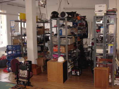 Shelves full of random spare parts