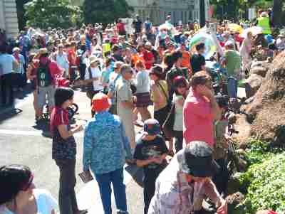 Looking East over the main rally