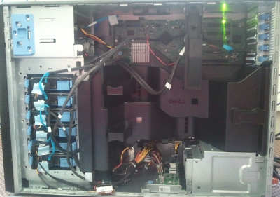 View of the open side of a PowerEdge T410