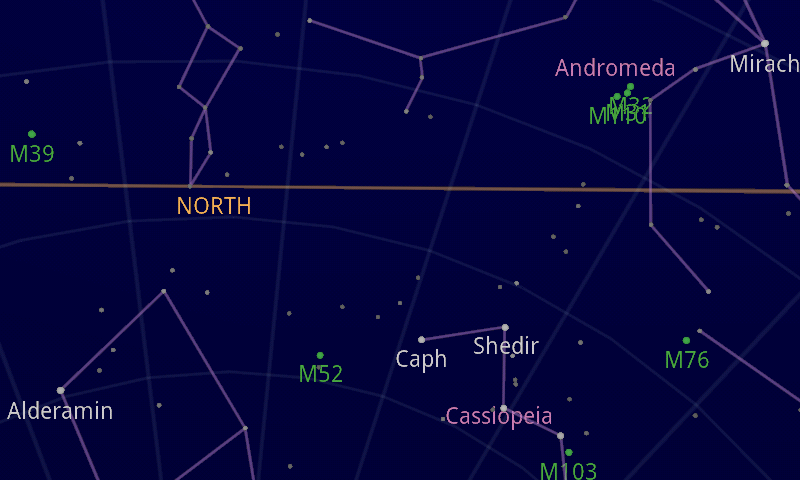 picture of Google Sky Map in the direction of Andromeda