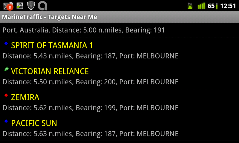 Marine Traffic showing ships near me