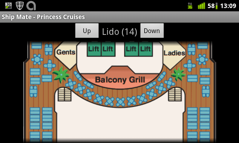 Shipmate map of Dawn Princess