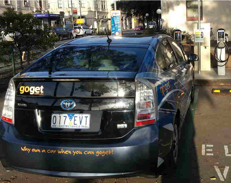 GoGet plug-in Prius charging